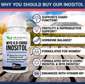 Potent Inositol 2050Mg Supplement | 40:1 Ratio Myo-Inositol & D-Chiro Inositol With Folic Acid For Female Support | Hormonal Balance & Healthy Ovarian Function| Vitamin B8 & B9 | 30 Day Supply