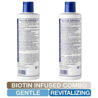 Mane n Tail Micellar Sulfate Shampoo and Conditioner Biotin Infused 11.2 Ounce Each