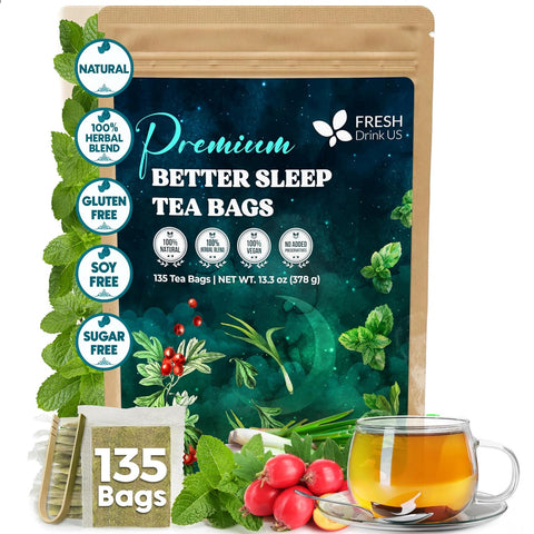 FreshDrinkUS, Premium 120 Mulberry Leaf Tea Bags, 100% Natural & Pure from Mulberry Leaves. Loose Leaf Herbal Tea. Made with Natural Material Tea Bags. No Sugar, No Caffeine, No Gluten, Vegan.
