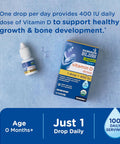 Mommys Bliss Organic Baby Vitamin D Drops Promotes Healthy Growth and Bone Development Age Newborn+ 0.11 Fl Oz (100 Servings) Pack of 2
