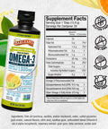 Barlean's Citrus Sorbet High Potency Omega 3 Fish Oil Liquid Supplement 1500Mg Of Epa and Dha Fatty Acid Smoothie Flavored and Burpless For Brain Joint and Heart Health 16 Oz