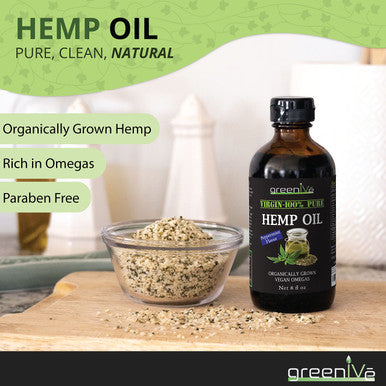 Greenive - Hemp Oil - Vegan Omegas - Cold Pressed - (8Oz Peppermint)