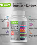 11 In 1 Multivitamin Immune Defense Supplement - Immune Booster Capsules With Vitamin D3, Vitamin B6, Echinacea, Turmeric, Rose-Hips, Selenium, Bioperine, Ginger, Elderberry Vitamin C And Zinc