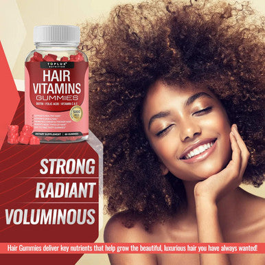 Hair Vitamins Gummies Supplement ÃƒÂ¢Ã¢â€šÂ¬Ã¢â‚¬Å“ Faster Hair Growth Gummy 5000Mcg Biotin, Folic Acid, Vitamin C & E, Support Stronger & Thicker Hair, Skin, Nails, Non-Gmo, For Men Women, 60 Berry Flavored Gummies