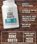 Carlyle Grass Fed Bone Broth Protein Powder | 35.2 oz (2.2lb) | Unflavored | 20g Protein | Pasture Raised Grain Supplement | Non-GMO & Gluten | by Herbage Farmstead