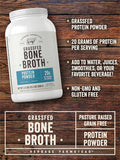 Carlyle Grass Fed Bone Broth Protein Powder | 35.2 oz (2.2lb) | Unflavored | 20g Protein | Pasture Raised Grain Supplement | Non-GMO & Gluten | by Herbage Farmstead