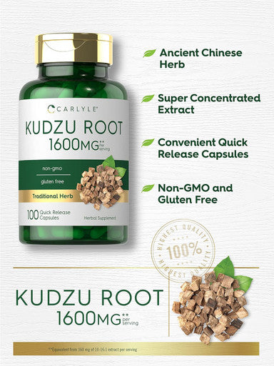 Carlyle Kudzu Root | 100 Extract Capsules | Non-GMO and Gluten Formula | Traditional Herbal Supplement