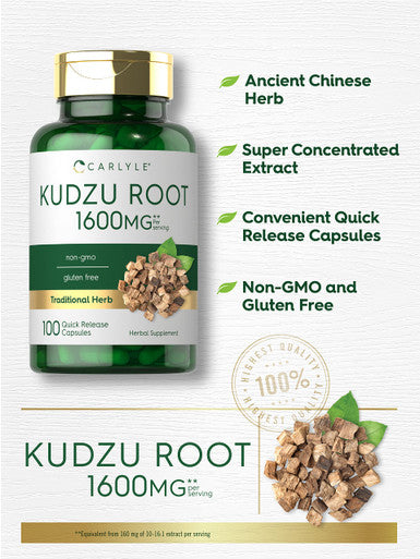 Carlyle Kudzu Root | 100 Extract Capsules | Non-Gmo And Gluten Free Formula | Traditional Herbal Supplement
