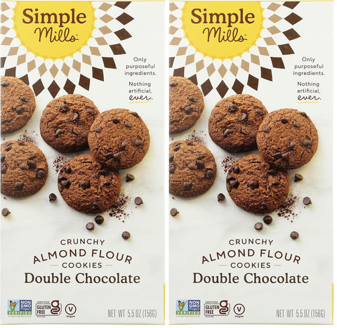 Simple Mills Almond Flour Chocolate Chip Cookies, Gluten Free and Delicious Crunchy Cookies, Organic Coconut Oil, Good for Snacks (Packaging May Vary)