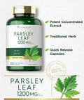 Carlyle Parsley Leaf Capsules 1200mg | 300 Count | Non-GMO Gluten Supplement