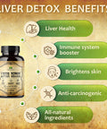 HERBALICIOUS Liver Detox Capsules Milk Thistle - All-Natural Cleansing Formula Supports Health And Liver Function, Immune System Boost And Skin Health - Silymarin Nutritional Supplement - 100 Caps