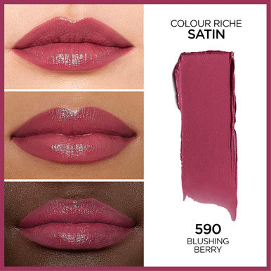 L'Oreal Paris L OrEal Colour Riche Original Creamy Hydrating Satin Lipstick With Argan Oil And Vitamin E Blushing Berry 1 Count