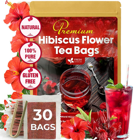 FreshDrinkUS, Premium 75 Mulberry Leaf Tea Bags, 100% Natural & Pure from Mulberry Leaves. Loose Leaf Herbal Tea. Made with Natural Material Tea Bags. No Sugar, No Caffeine, No Gluten, Vegan.