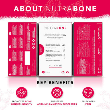 Nutra Tea Nutra Tea NUTRABONE - Bone Health Tea Includes Rose Hip Ginkgo Biloba and Yucca - for Bone Strength and Support - 20 Enveloped Tea Bags Herbal Tea