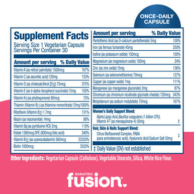 Bariatric Fusion Multivitamin With Iron For Women 30 Capsules