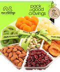 NUT CRAVINGS - Purim Mishloach Manot Mixed Nuts Gift Basket + Green Ribbon (7 Assortments, 1 LB) Ramadan Gifts Treats for Adults, Food Arrangement, Healthy Snack Care Package, Kosher