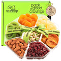 NUT CRAVINGS - Purim Mishloach Manot Mixed Nuts Gift Basket + Green Ribbon (7 Assortments, 1 LB) Ramadan Gifts Treats for Adults, Food Arrangement, Healthy Snack Care Package, Kosher