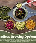 Lyon DIY Tea Blending Set-16 Tin Variety Pack-Premium Herbal Tea & Exotic Floral/Fruit Flavor Infusers - Create 75+ Cups w/Assorted Teas Oolong Chamomile Rose Peach & More