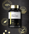 Carlyle Multivitamin For Men Over 50 Plus 200 Count With B Vitamins, Vitamin D, Magnesium & Zinc Gluten Supplement
