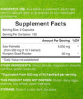 Deal Supplement Saw Palmetto Supplement 5000mg with Pumpkin Seed 300 Capsules | Promotes Prostate Health | DHT Blocker | Hair Growth Vitamins Maintain Normal Urinary Frequency
