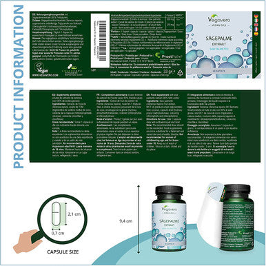 Saw Palmetto Oil VegaveroÃƒâ€šÃ‚Â® | ProstpalmÃƒâ€šÃ‚Â® with 90% Fatty Acids | Prostate Supplement | NO Additives | 60 Vegan Capsules Vegan | Serenoa repens
