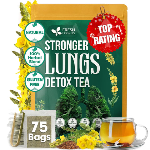 FreshDrinkUS, Premium 75 Mulberry Leaf Tea Bags, 100% Natural & Pure from Mulberry Leaves. Loose Leaf Herbal Tea. Made with Natural Material Tea Bags. No Sugar, No Caffeine, No Gluten, Vegan.