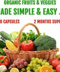 Upnourish Organic Fruits And Veggies Supplement - Support Diet Balance, Body Cleanse & Energy - 480 Fruits And Super Greens Capsules From Nature - Fruit And Vegetable Supplements For Adults & Kids