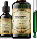 Herbalicious Liquid Chlorophyll Drops - Organic Sodium Copper Chlorophyllin Extract - Cleanse Support Immunity & Energy Boost Natural Deodorant & Detox Vegan Non-GMO Dietary Mint Flavor Green Tincture 2 fl Oz