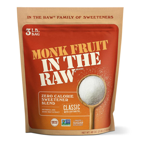 Monk Fruit In The Raw Sweetener Packets, 200 Ct, Keto Certified Monk Fruit Sweetener Packets, Zero Calories, Zero Net Carbs, Non-GMO Project Verified, Vega, Low Glycemic Index