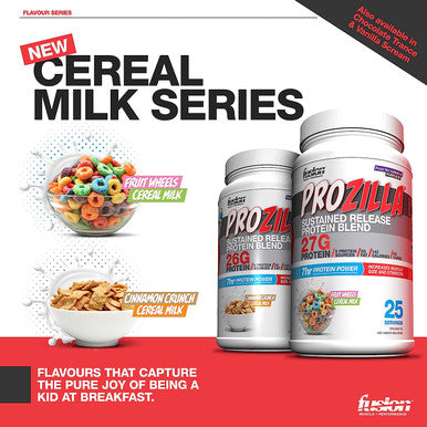 Fusion Muscle Prozilla - SUSTAINED RELEASED PROTEIN Blend - 26g Protein Per Serving, CINNAMON CRUNCH, 25 Servings