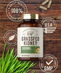 Carlyle Grass Fed Beef Kidney Supplement | 200 Capsules | 3000mg | Pasture Raised Desiccated Bovine Supplement | Hormone and Pesticide | Non-GMO Gluten | by Herbage Farmstead
