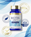 Carlyle Biotin 1000mcg | 250 Vegetarian Tablets | Beauty Formula Supplement | Non-GMO Gluten
