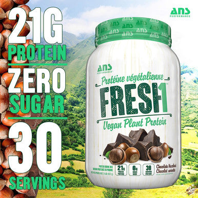 FRESH1 Vegan Protein (2LB), Gluten Free Protein Powder, Perfect Meal Replacement & Vegan Snacks For Weight Loss, Utilize As Meal Replacement & Superfood Smoothie Mix (Chocolate Hazelnut)