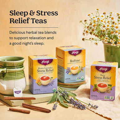 Yogi Tea Relaxation & Stress Relief Tea Variety Pack - 16 Tea Bags per Pack (3 Packs) - Relaxing Tea Sampler - Includes Honey Lavender Stress Relief Tea Bedtime Tea & Comforting Chamomile Tea