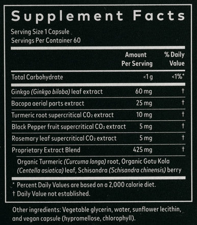 Gaia Herbs Agile Mind - Brain & Cognitive Support Herbal Supplements - with Organic Turmeric Root, Bacopa, Black , and Ginkgo Biloba - 60 Vegan Liquid Phyto-Capsules (30-Day Supply)