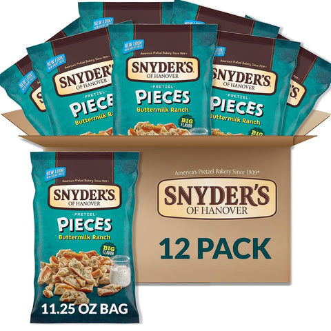 Snyder's of Hanover Pretzel Pieces, Honey Mustard and Onion, 11.25 Oz (Pack of 12)