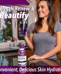 Rejuvicare Liquid Collagen Beauty Formula with Amino Acids Protein and Biotin Delicious Grape Flavor Purple 16 oz 32 servings