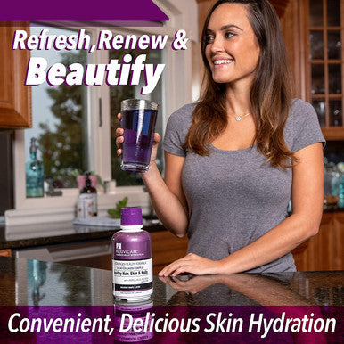 Rejuvicare Liquid Collagen Beauty Formula with Amino Acids Protein and Biotin Delicious Grape Flavor Purple 16 oz 32 servings
