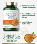 Carlyle Turmeric Curcumin With Black Pepper | 3000Mg 180 Capsules | Curcuminoids And Bioperine Supplement | Non-Gmo, Gluten Free
