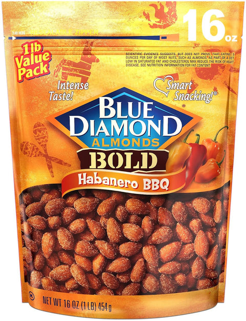 Blue Diamond Almonds Honey Roasted Snack Almonds, Party Salty Snack, Plant-Based Protein and Fiber, After School Snacks, Events, Holidays and Lunch, 16Oz, 1 Pound (Pack of 1)