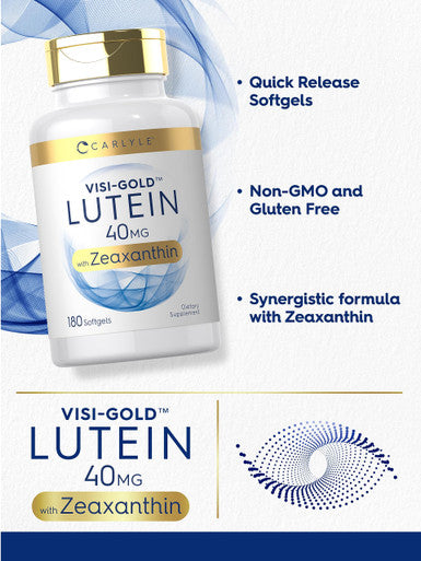 Carlyle Lutein And Zeaxanthin 40 Mg | 180 Softgels | Eye Health Vitamins | Non-Gmo & Gluten Free Supplement