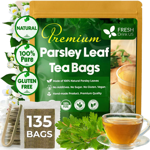 FreshDrinkUS, Premium 120 Mulberry Leaf Tea Bags, 100% Natural & Pure from Mulberry Leaves. Loose Leaf Herbal Tea. Made with Natural Material Tea Bags. No Sugar, No Caffeine, No Gluten, Vegan.
