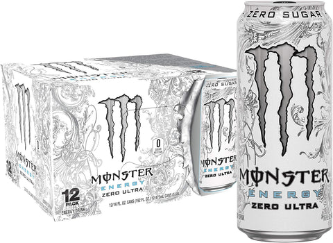 Monster Energy Zero Ultra, Sugar Free Energy Drink, 16 Ounce | Pack of 15