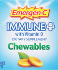 EmergenC Immune+ Chewables 1000Mg Vitamin C With Vitamin D Tablet Immune Support Dietary Supplement For Immunity Orange Blast Flavor 42 Count