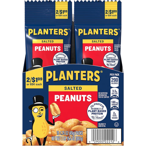 PLANTERS Variety Pack, Salted Cashews, Salted Peanuts & Honey Roasted Peanuts, On-the-Go Nut Snacks, Individually Packed Snacks, Mixed Nuts, Kosher, (36 Count)