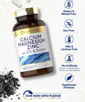 Calcium Magnesium Zinc With Vitamin D3 And Boron | 400 Caplets | Vegetarian, Non-Gmo Supplement | By Carlyle