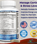 YUMMYVITE Adrenal Support, Cortisol Manager, Adrenal Health, Maintain Balanced Cortisol Levels, Stress Relief Supplement With Ashwagandha, L-Tyrosine - 60 Capsules