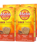 Metamucil Fiber Thins, Daily Psyllium Husk Fiber Supplement, Supports Digestive Health And Satisfies Hunger, Cinnamon Spice Flavor, 4 Packs X 12 Servings (48 Total Servings)