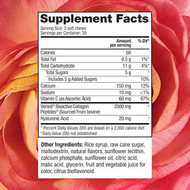 Reserveage Beauty, Collagen Replenish Chews, Supplement For Skin Care And Hair Growth, Supports Collagen And Elastin, Nail Care Supplement, 60 Soft Chews (20 Servings)