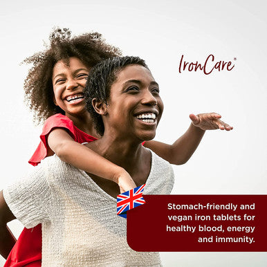Healthspan IronCare (120 Tablets) | Added Vitamin C & B2, B6 & B12 | Stomach Friendly | Combats Tiredness & Fatigue | Supports Red Blood Cell Formation | Vegan Formula